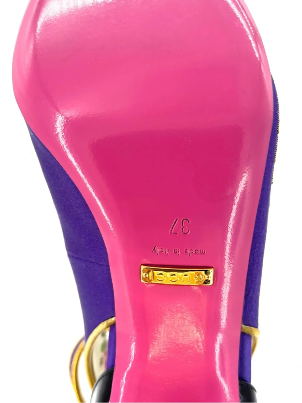 Gucci FW 2017 Caspar Dragon Embroidered Spike Embellished Mary Jane Pumps 37 - Picture 11 of 12